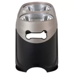 Petmate Easy Reach Elevated Stainless Steel Dog And Cat Feeder And Waterer, 12 Cups, Large, 2-Bowls -Pet Supply Store 1063537 A2
