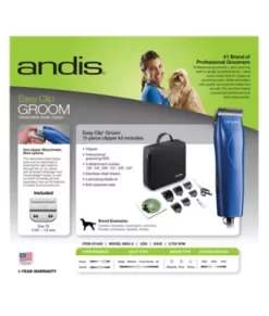 Andis Easy Clip Groom Detachable Blade Pet Clipper Kit Blue -Pet Supply Store 1110286 A4