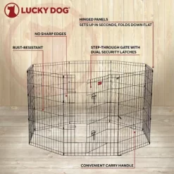 Lucky Dog 36 In. Dog Exercise Pen With Stakes -Pet Supply Store 1181036 A11