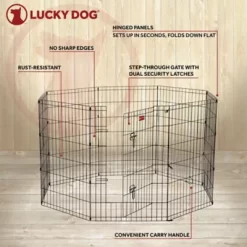 Lucky Dog 36 In. Dog Exercise Pen With Stakes -Pet Supply Store 1181036 A5