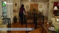 Richell Convertible Elite Pet Gate, 6-Panel -Pet Supply Store 1258856 VIDEO 1 480x270 1200k
