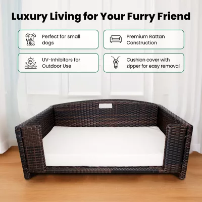 Iconic Pet Rattan Indoor/Outdoor Rectangular Pet Bed 8 Iconic Pet Rattan Indoor/Outdoor Rectangular Pet Bed - Image 8