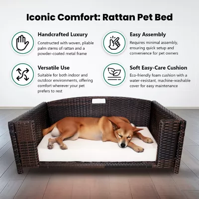 Iconic Pet Rattan Indoor/Outdoor Rectangular Pet Bed 10 Iconic Pet Rattan Indoor/Outdoor Rectangular Pet Bed - Image 10
