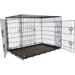 Iconic Pet Foldable 2-Door Metal Pet Training Pet Crate With Divider