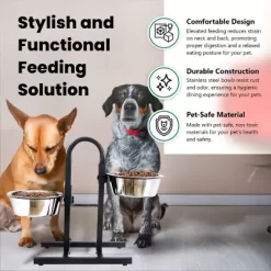 Iconic Pet U-Design Adjustable Elevated Stainless Steel Pet Double Diner For Dogs, 8 Cups, 2-Bowls 16 Iconic Pet U-Design Adjustable Elevated Stainless Steel Pet Double Diner For Dogs, 8 Cups, 2-Bowls -Pet Supply Store 1274680 A6