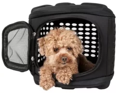 Pet Life Circular Shelled Perforate Lightweight Collapsible Military Grade Transporter Pet Carrier