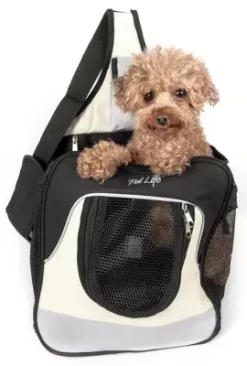 Pet Life Single Strap Over-The-Shoulder Navigation Hands Free Backpack And Frontpack Pet Carrier