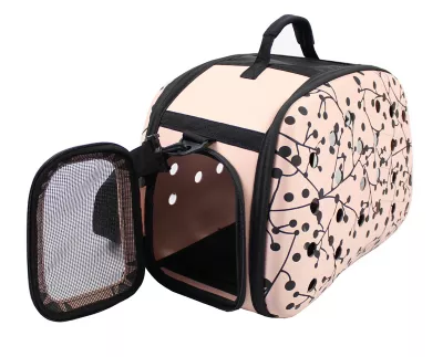Pet Life Narrow Shelled Perforated Lightweight Collapsible Military Grade Transportable Designer Pet Carrier, Pink 1 Pet Life Narrow Shelled Perforated Lightweight Collapsible Military Grade Transportable Designer Pet Carrier, Pink