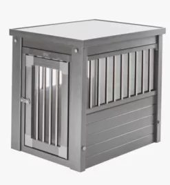 New Age Pet InnPlace 1-Door ECOFLEX Crate & End Table Made With ECOFLEX, Gray -Pet Supply Store 1317654 A3