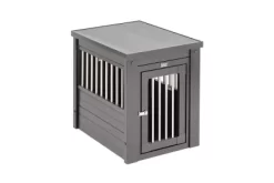 New Age Pet InnPlace 1-Door ECOFLEX Crate & End Table Made With ECOFLEX, Gray -Pet Supply Store 1317654 A5