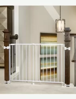 Regalo Top Of Stairs Expandable Metal Pet Gate, With Mounting Kit, 28 In. To 43 In., White -Pet Supply Store 1322837 A2