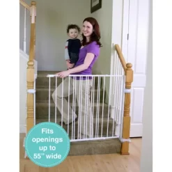 Regalo Extra Tall Top Of Stairs Pet Gate, With Banister And Wall Mounting Kits, 34 In. To 55 In.