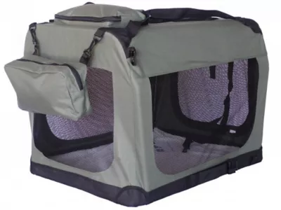 Go Pet Club Polyester Soft Dog Crate, 40 In., Sage 2 Go Pet Club Polyester Soft Dog Crate, 40 In., Sage - Image 2