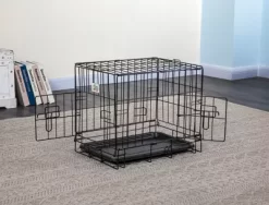 Go Pet Club 2-Door Metal Dog Crate With Divider, 24 In.