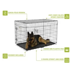 Go Pet Club 2-Door Metal Dog Crate With Divider, 48 In. -Pet Supply Store 1336375 A3