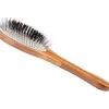 Bass The Hybrid Groomer Shine & Condition Pet Brush, Natural Bristle, Alloy Pin, Pure Bamboo Handle, Dark Finish, A1 - DB