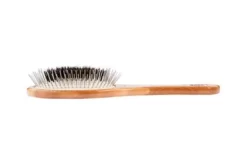 Bass The Hybrid Groomer Shine & Condition Pet Brush, Natural Bristle, Alloy Pin, Pure Bamboo Handle, Dark Finish, A1 - DB -Pet Supply Store 1350444 A2