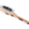 Bass Shine & Condition Pet Brush, 100% Natural Bristle, Nylon Pin, Pure Bamboo Handle, Palm Style, Striped Finish, A1 - SB