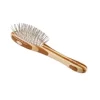 Bass Style & Detangle Pet Brush, 100% Premium Alloy Pin, Pure Bamboo Handle, Small, Oval, Striped Finish, A8 - SB