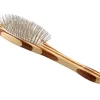 Bass Style & Detangle Pet Brush, 100% Premium Alloy Pin, Pure Bamboo Handle, Medium, Oval Striped Finish, A9 - SB