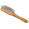 Bass Style & Detangle Pet Brush, 100% Premium Alloy Pin, Pure Bamboo Handle, Medium, Paddle Striped Finish, A11 - SB
