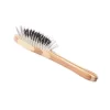 Bass The Hybrid Groomer Shine & Condition Pet Brush, Natural Bristle, Alloy Pin Pure Bamboo Handle, Striped Finish, A13 - SB