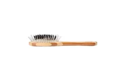 Bass The Hybrid Groomer Shine & Condition Pet Brush, Natural Bristle, Alloy Pin Pure Bamboo Handle, Striped Finish, A13 - SB -Pet Supply Store 1350509 A2