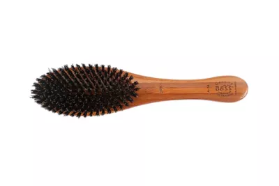 Bass Shine & Condition Pet Brush, 100% Premium Natural Bristle, Pure Bamboo Handle, Full Oval, Oak Wood Finish, A14 - DB 2 Bass Shine & Condition Pet Brush, 100% Premium Natural Bristle, Pure Bamboo Handle, Full Oval, Oak Wood Finish, A14 - DB - Image 2