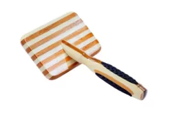Bass De-matting Pet Brush, 100% Premium Alloy Pin, SOFT Pure Bamboo Handle, Large, Slicker Style, Striped Finish, A19 - SB -Pet Supply Store 1350521 A3