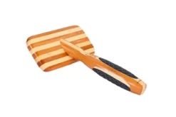 Bass De-matting Pet Brush, 100% Premium Alloy Pin, FIRM Pure Bamboo Handle, Medium, Slicker Style Striped Finish, A20 - SB -Pet Supply Store 1350523 A3