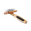 Bass De-matting Pet Brush, 100% Premium Alloy Pin, SOFT Pure Bamboo Handle, Small, Slicker Style, Striped Finish, A21 - SB