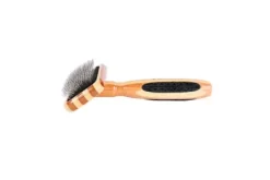 Bass De-matting Pet Brush, 100% Premium Alloy Pin, SOFT Pure Bamboo Handle, Small, Slicker Style, Striped Finish, A21 - SB -Pet Supply Store 1350525 A2