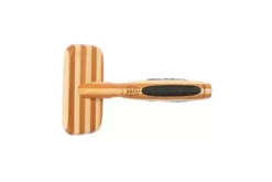 Bass De-matting Pet Brush, 100% Premium Alloy Pin, SOFT Pure Bamboo Handle, Small, Slicker Style, Striped Finish, A21 - SB -Pet Supply Store 1350525 A4