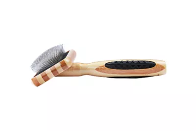 Bass De-matting Pet Brush, 100% Premium Alloy Pin, SOFT Pure Bamboo Handle, Medium, Slicker Style, Striped Finish, A23 - SB 3 Bass De-matting Pet Brush, 100% Premium Alloy Pin, SOFT Pure Bamboo Handle, Medium, Slicker Style, Striped Finish, A23 - SB - Image 3