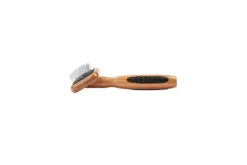 Bass De-matting Pet Brush, 100% Premium Alloy Pin, SOFT Pure Bamboo Handle, Extra Small, Slicker Style, Oak Wood Finish -Pet Supply Store 1350528 A2
