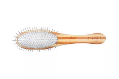 Bass Dual-Sided Pet Brush, 100% Premium Natural Bristle, Alloy Pin, Pure Bamboo Handle, Striped Finish, A22 - SB 4 Bass Dual-Sided Pet Brush, 100% Premium Natural Bristle, Alloy Pin, Pure Bamboo Handle, Striped Finish, A22 - SB - Image 4