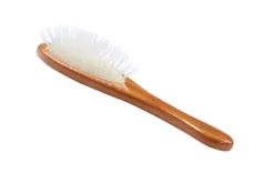Bass Ultra-Flex Style & Detangle Pet Brush, Ultra-Flex Nylon Bristle, Pure Bamboo Handle, Full Oval, Oak Wood Finish, A24 - DB