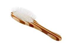 Bass Ultra-Flex Style & Detangle Pet Brush, Ultra-Flex Nylon Bristle, Pure Bamboo Handle, Full Oval, Striped Finish, A24 - SB