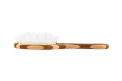 Bass Ultra-Flex Style & Detangle Pet Brush, Ultra-Flex Nylon Bristle, Pure Bamboo Handle, Full Oval, Striped Finish, A24 - SB -Pet Supply Store 1350533 A2