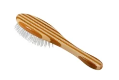 Bass Ultra-Flex Style & Detangle Pet Brush, Ultra-Flex Nylon Bristle, Pure Bamboo Handle, Full Oval, Striped Finish, A24 - SB -Pet Supply Store 1350533 A3