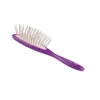 Bass Style & Detangle Pet Brush, 100% Premium Alloy Pin, High Polish Acrylic Handle, Small, Oval, Purple Finish, 57 - RLP