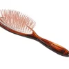 Bass Style & Detangle Pet Brush, 100% Premium Alloy Pin, High Polish Acrylic Handle, Large, Oval, Tortoise Finish, 58 - TSL