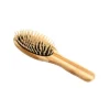 Bass The Green Brush Style & Detangle Pet Brush, 100% Premium Bamboo Pin, Pure Bamboo Handle, Small, Oval, Striped Finish, 15P
