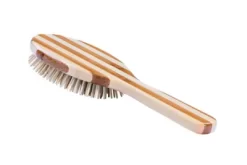 Bass The Green Brush Style & Detangle Pet Brush, 100% Premium Bamboo Pin, Pure Bamboo Handle, Large, Oval, Striped Finish, 20P -Pet Supply Store 1350558 A3