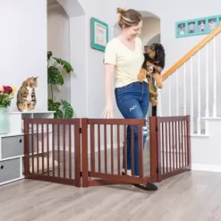 Primetime Petz 24 In. 360 Configurable Pet Gate, Walnut -Pet Supply Store 1359337 A3