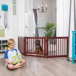 Primetime Petz 24 In. 360 Configurable Pet Gate, Walnut -Pet Supply Store 1359337 A5