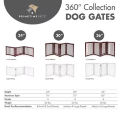 Primetime Petz 24 In. 360 Configurable Pet Gate, Walnut -Pet Supply Store 1359337 A9
