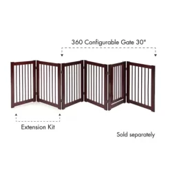 Primetime Petz 30 In. Walnut 360 Pet Gate Extension Kit -Pet Supply Store 1359381 A3