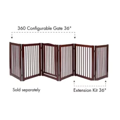Primetime Petz 36 In. Walnut 360 Pet Gate Extension Kit -Pet Supply Store 1359385 A3