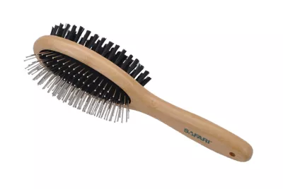 Safari Pin And Bristle Combo Dog Brush With Bamboo Handle, Comb, Medium, W6451 CMBMED 1 Safari Pin And Bristle Combo Dog Brush With Bamboo Handle, Comb, Medium, W6451 CMBMED
